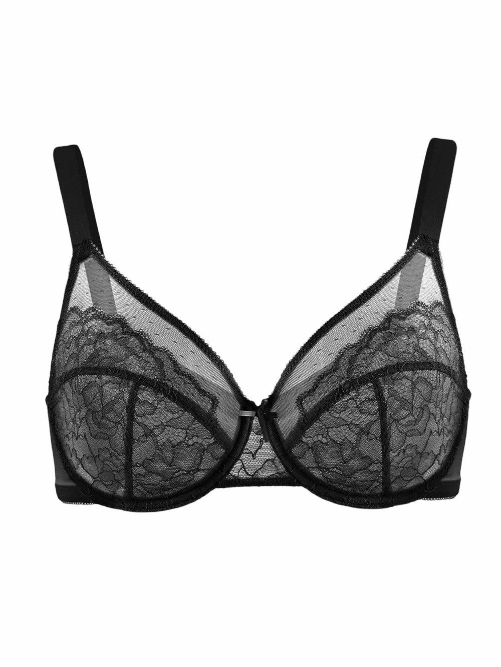 HSIA Enchante Lace Unlined Underwire Bra - Size 38C - Black